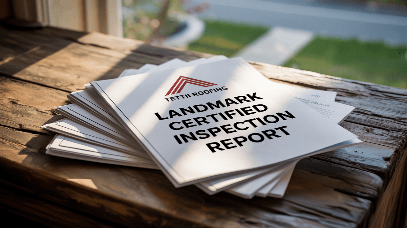 Landmark certified roof inspection report provided by Tetti Roofing in Bridgewater, NJ