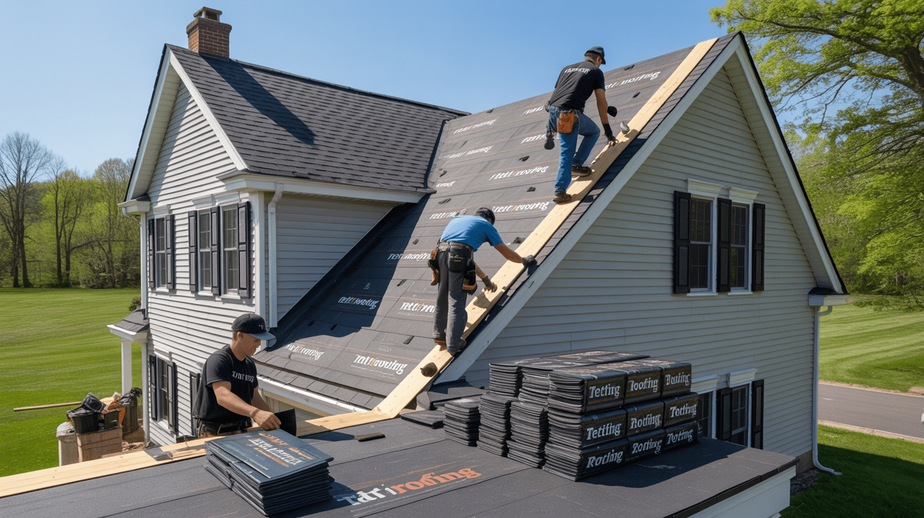 Roof replacement installation by Tetti Roofing in Bridgewater, NJ