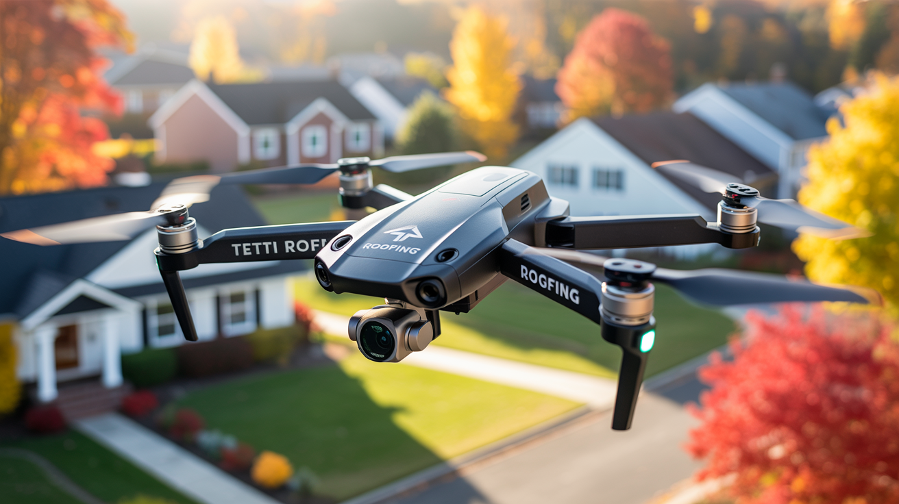 Tetti Roofing drone inspecting residential roof in Bridgewater, New Jersey