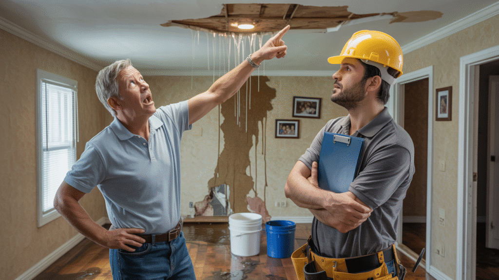 Homeowner dealing with a poorly installed roof in New Jersey caused by an unreliable contractor.