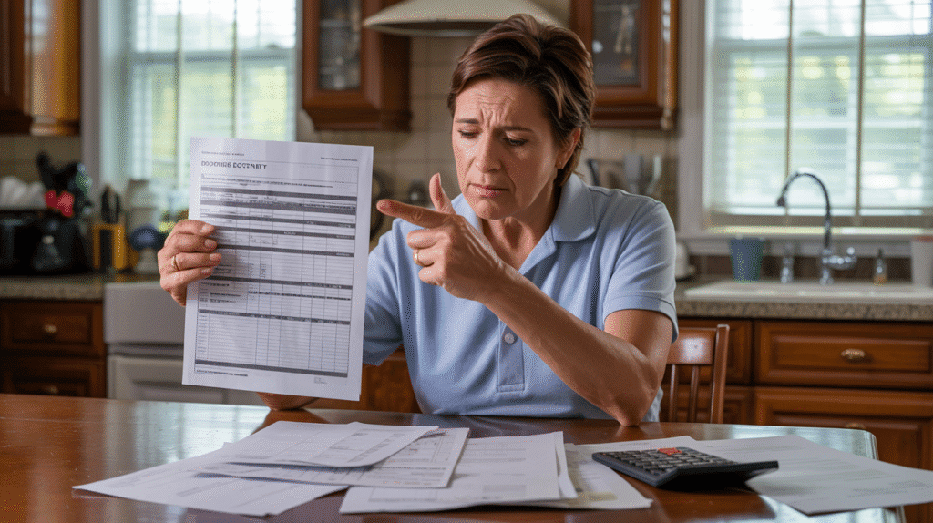 Homeowner in New Jersey spotting red flags in a roofing company’s contract.