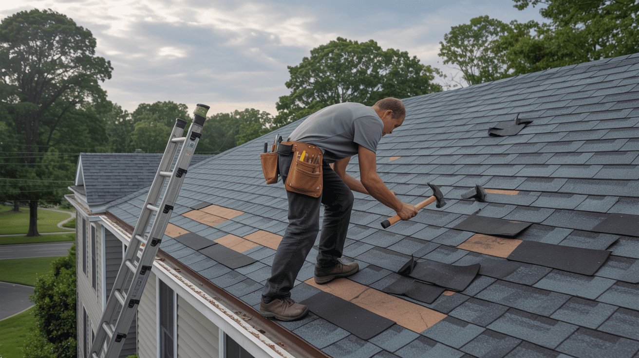 Tetti Roofing team installing new asphalt shingles on a Branchburg NJ home