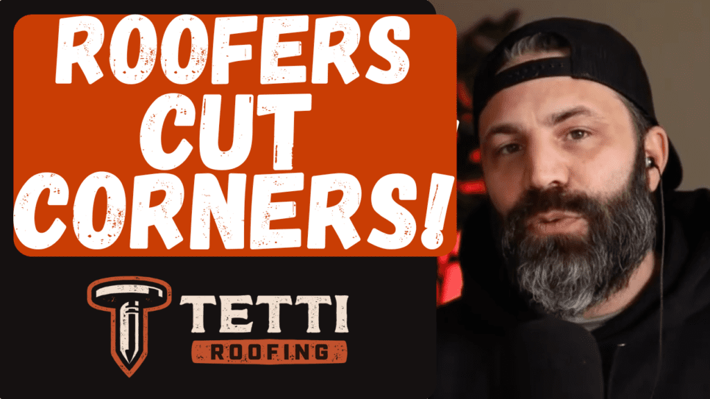 Roofers cut corners graphic from TETTI Roofing warning New Jersey homeowners about poor roofing workmanship